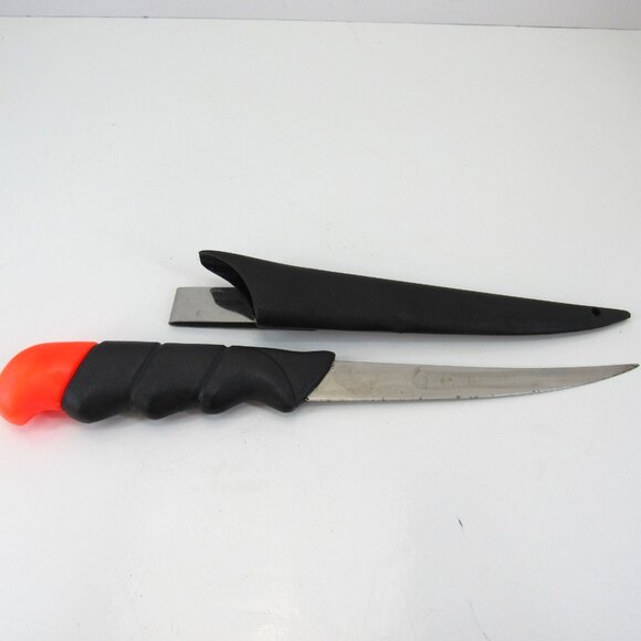 Floating Filet Knife with Plastic Sheath and Orange Location Bulb 10 1/2 Inch - Picture 3 of 7